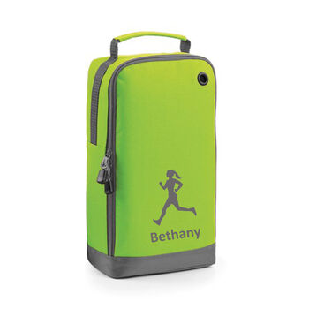 Running Shoe Bag Embroidered With Female Figure And Personalised Name, 2 of 10