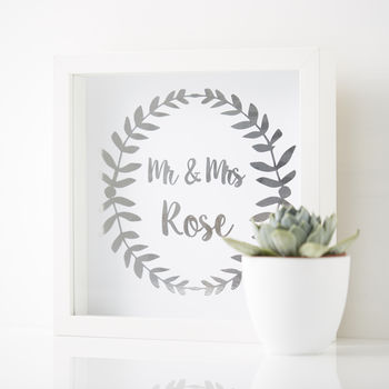 Personalised Mr And Mrs Framed Print, 2 of 4
