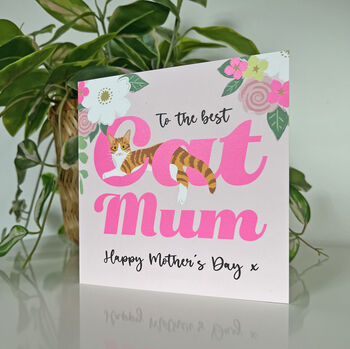 Cat Mum Happy Mother's Day Ginger And White Cat Card, 2 of 2