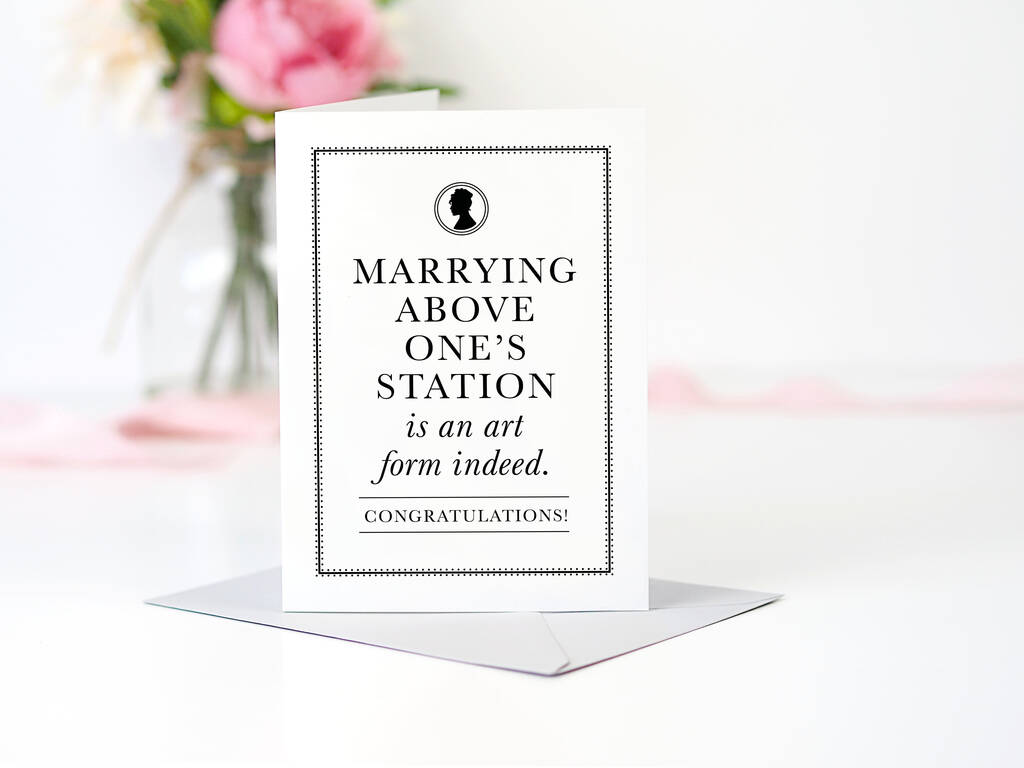 Marrying Above One's Station Bridgerton Wedding Card By Project Pretty