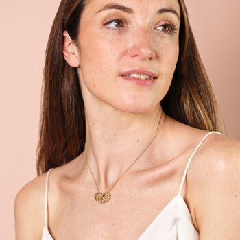 Stainless Steel Rings Pendant Necklace In Gold, 3 of 4