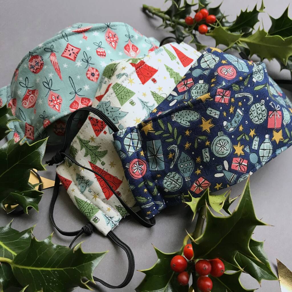Liberty Christmas Fabric Washable Reusable Face Mask By Nervous Stitch ...