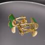 Gold Cufflinks Vintage Green Stone Cufflinks Mens Gift, thumbnail 4 of 5