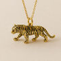 Mens Personalised Gold Plated Sterling Silver Tiger Necklace, thumbnail 1 of 10