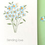 Sympathy Card With Paper Forget Me Not Flowers, thumbnail 5 of 7