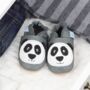 Dotty Fish Grey Panda Soft Leather Baby Shoes With Barefoot Soles, thumbnail 1 of 8