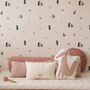 Misty Pink Bear And Fox Wallpaper, thumbnail 1 of 3