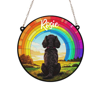 Cocker Spaniel Rainbow Bridge Stained Glass Effect Suncatcher, 5 of 7