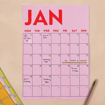 Undated A3 Wall Planner | 12 Pages | Colourburst, 2 of 8