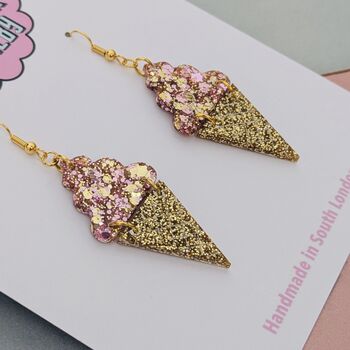 Ice Cream Glitter Resin Earrings, 5 of 8