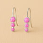 Sterling Silver Pink Opal Trio Drop Earrings, thumbnail 1 of 4