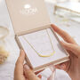 Sterling Silver Curved Skinny Bar Message Personalised Necklace, thumbnail 6 of 11