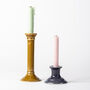 Handmade Burnt Orange Ceramic Tall Taper Candlestick, thumbnail 3 of 3