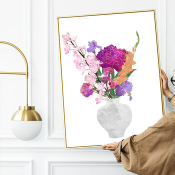 Engagement Birth Flowers Gift Custom Art Print, 3 of 10