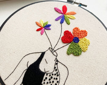 Rainbow Female Embroidery Kit, 3 of 9