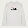Retro Rally Car Grey Long Sleeve Top, thumbnail 1 of 7