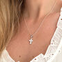 Sterling Silver Moissanite Cross Necklace, thumbnail 1 of 6