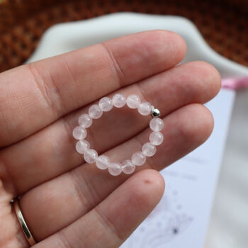Rose Quartz Thumb Ring With Pouch And Info Card, 3 of 6