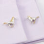 Galloping Horse Cufflinks In Silver And 18 Ct Gold, thumbnail 1 of 2