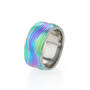 Chunky Titanium Ring With Rainbow Waves, thumbnail 1 of 4