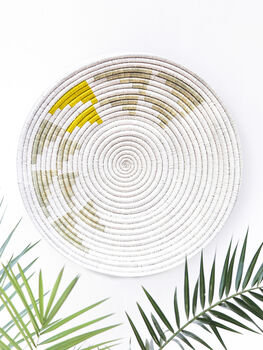 White And Yellow Wall Basket, 3 of 4