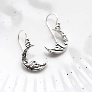 Sterling Silver Lunar Earrings, 4 of 5