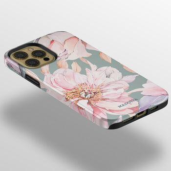 Pastel Peony Green Tough Case For iPhone, 2 of 4