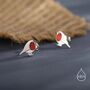 Sterling Silver Dainty Enamel Robin Bird Stud Earrings, thumbnail 4 of 11