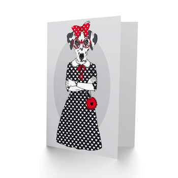Fashion Dalmatian Dog Card Birthday Kids, 2 of 4