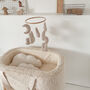 Micro Boucle Bunny And Moon Mobile Beige Nursery Decor, thumbnail 4 of 5