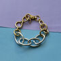 Silver And Gold Plated Chunky Two Tone Chain Bracelet, thumbnail 4 of 9