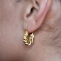 Twisted Croissant Hoop Earrings Non Tarnish, thumbnail 2 of 3