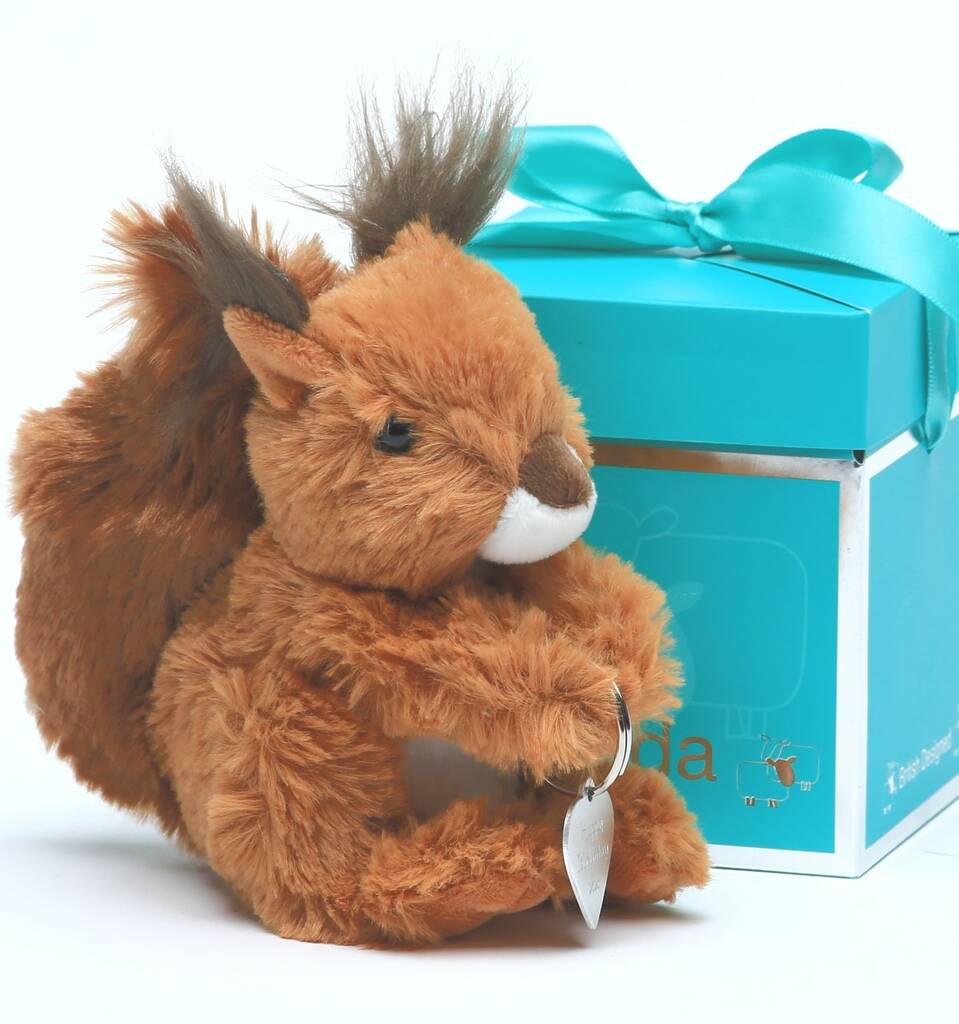 Red Squirrel Soft Toy With Personalised Heart,Boxed, 1 of 4