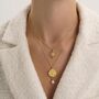 14 K Gold Goddess Pearl Pendant Necklace, thumbnail 3 of 6