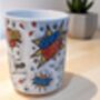 Personalised Super Dad Mug – Comic Style With Kids Name, thumbnail 2 of 2