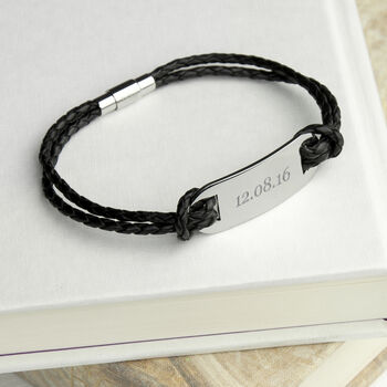 Personalised Men's Statement Leather Bracelet, 9 of 12