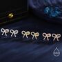 Sterling Silver Cz Ribbon Bow Stud Earrings, thumbnail 4 of 12
