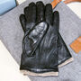 Men's Quilted Leather Gloves With Strap Detail, thumbnail 12 of 12