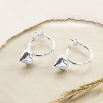 earrings silver hoop heart sterling stud notonthehighstreet