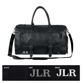 Black Leather Overnight Bag With Shoe Compartment, 9 of 12