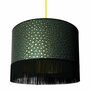 Senzo Spot Charcoal Fringed Lampshades With Gold Lining, thumbnail 3 of 10