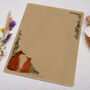 A4 Kraft Letter Writing Paper With Foxes And Florals, thumbnail 3 of 4