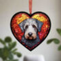 Bedlington Terrier Stained Glass Effect Heart Suncatcher, thumbnail 2 of 6
