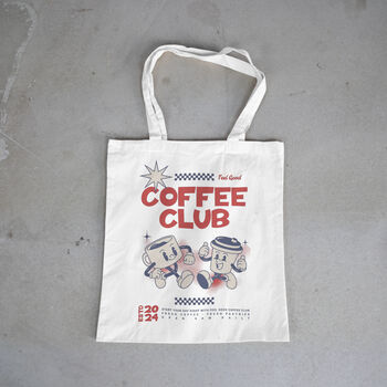 Coffee Club Tote Bag, Cotton Shoulder Bag, 12 of 12