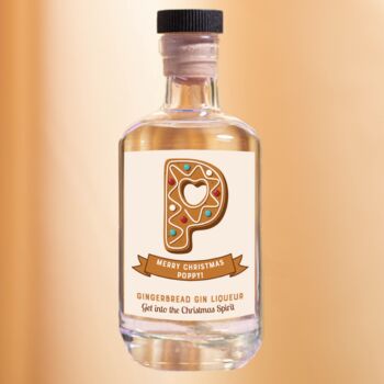 Personalised Christmas Letter Gingerbread Gin, 3 of 3