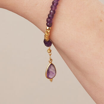 Amethyst And Gold Plated Silver Beaded Bracelet, 3 of 12