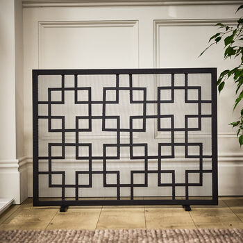 Contemporary Geometric Footed Fire Screen, 3 of 4