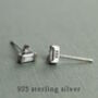 Sterling Silver Art Deco Pyramid Stud Earrings, thumbnail 2 of 5