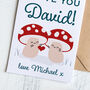 Personalised Valentine's Day Card With Cute Toadstools, thumbnail 2 of 3