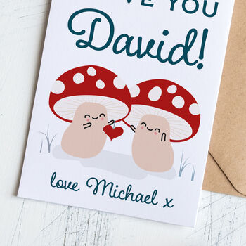 Personalised Valentine's Day Card With Cute Toadstools, 2 of 3